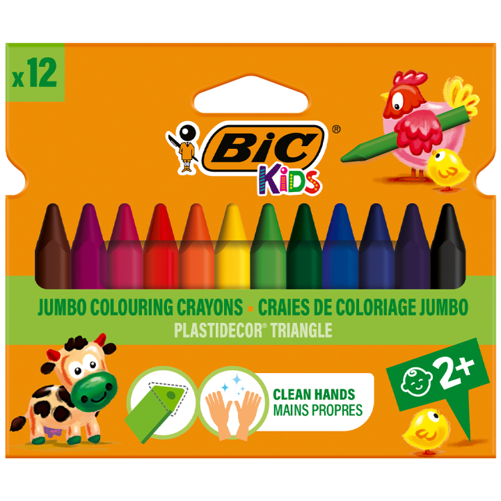 Kids Plastidecor Triangle Fargestifter 12-set i gruppen Kids / Barnepenner / Kritt for barn hos Pen Store (100257)