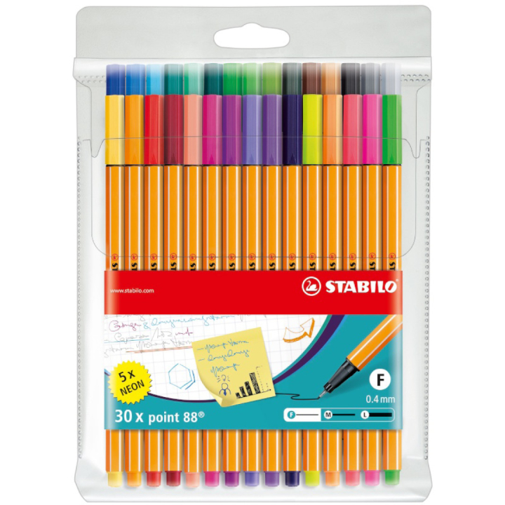 Point 88 Fineliner 30-pakning i gruppen Penner / Skrive / Fineliners hos Pen Store (100294)