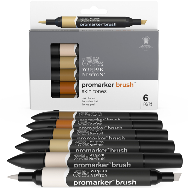 BrushMarker 6-set Skin Tones i gruppen Penner / Kunstnerpenner / Illustrasjonmarkers hos Pen Store (100553)