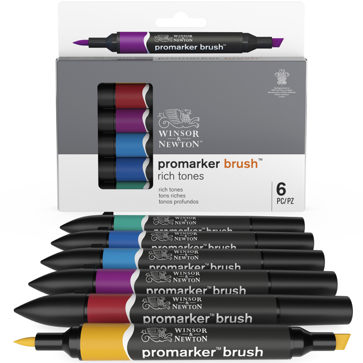 BrushMarker 6-set Rich Tones i gruppen Penner / Kunstnerpenner / Penselpenner hos Pen Store (100554)