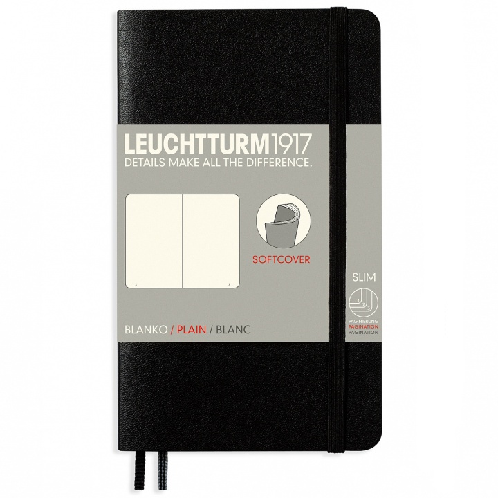 Notebook A6 Softcover Linjert Black i gruppen  Papir & Blokk / Skrive og ta notater / Notisbøker hos Pen Store (100791_r)