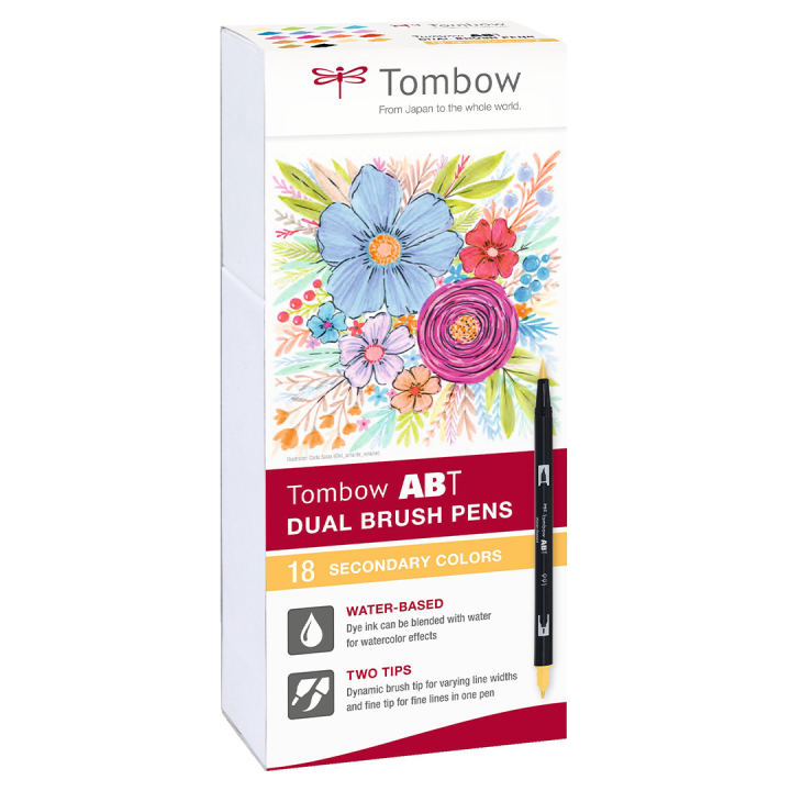 ABT Dual Brush pen 18-set Secondary i gruppen Penner / Kunstnerpenner / Penselpenner hos Pen Store (101097)