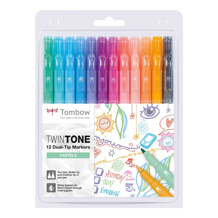 TwinTone Marker Pastel 12-pakke i gruppen Penner / Kunstnerpenner / Tusjpenner hos Pen Store (101104)