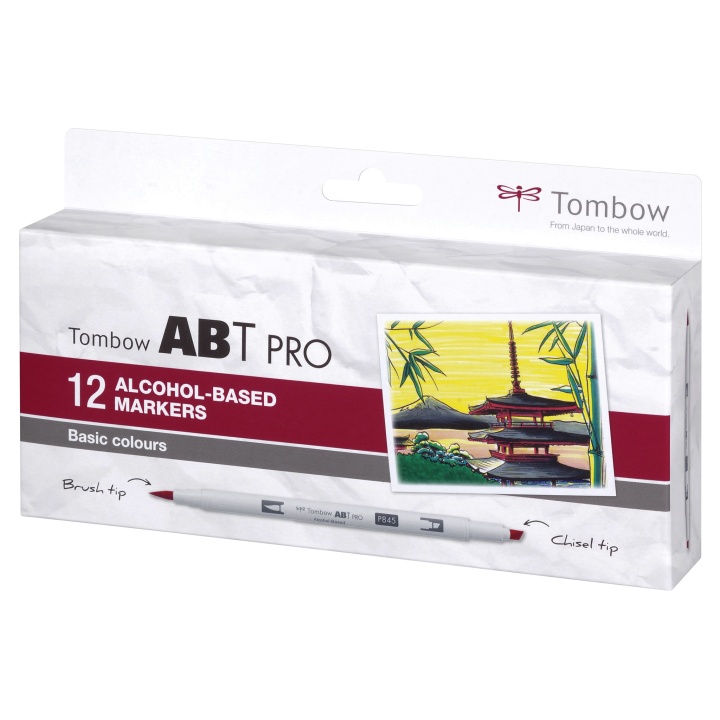 ABT PRO Dual Brush Pen 12-set Basic i gruppen Penner / Kunstnerpenner / Penselpenner hos Pen Store (101254)