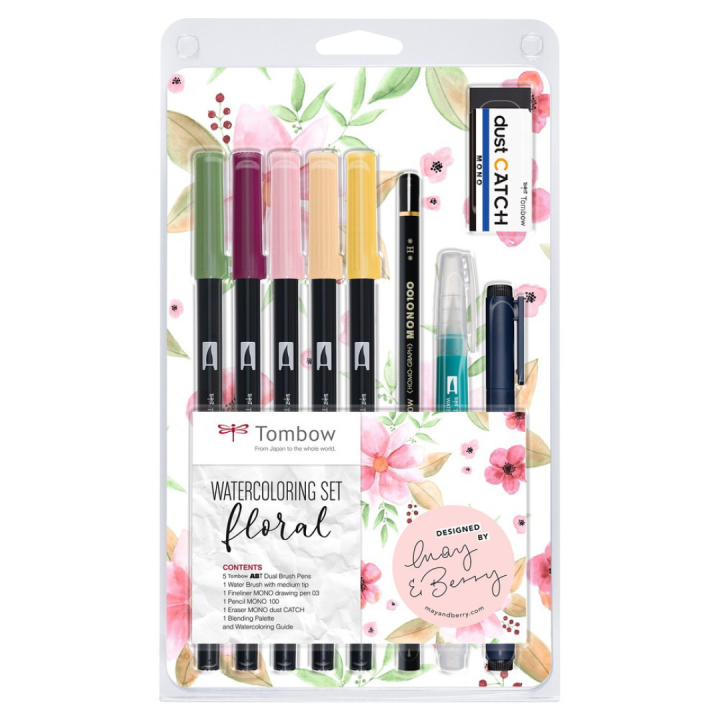 Watercoloring set Floral i gruppen Penner / Kunstnerpenner / Penselpenner hos Pen Store (101263)