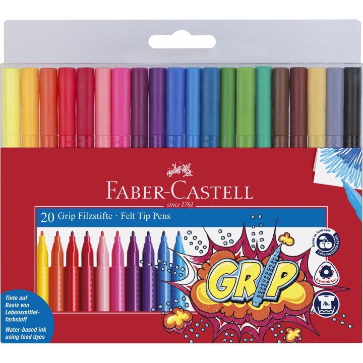 Grip Colour Markers - Set of 20 i gruppen Kids / Barnepenner / 3 år+ hos Pen Store (101393)