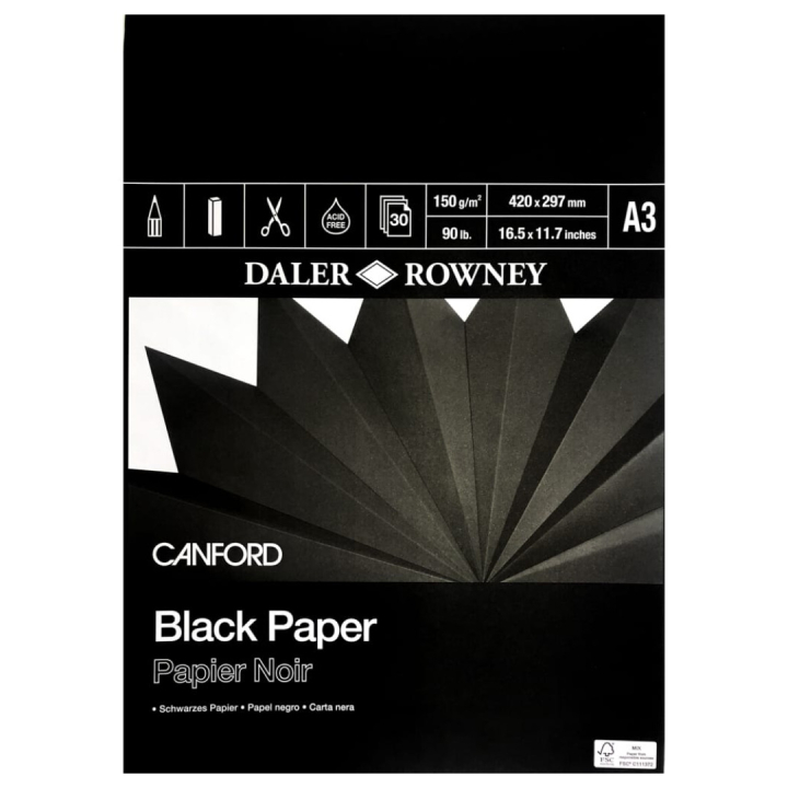 Black Paper A3 i gruppen  Papir & Blokk / Artistblokk / Tegne- og skisseblokk hos Pen Store (101446)