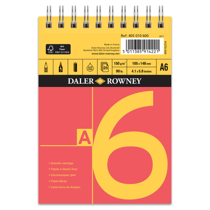 Sketch pad Spiral 150g A6 i gruppen  Papir & Blokk / Artistblokk / Tegne- og skisseblokk hos Pen Store (101447)
