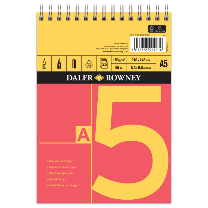 Sketch pad Spiral 150g A5 i gruppen  Papir & Blokk / Artistblokk / Tegne- og skisseblokk hos Pen Store (101450)
