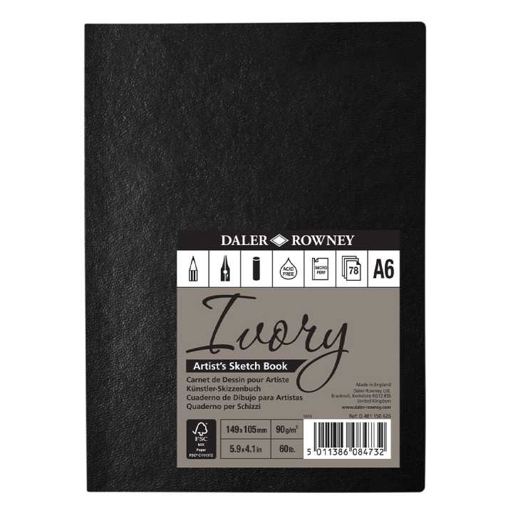 Ivory Sketchbook A6 i gruppen  Papir & Blokk / Artistblokk / Skissebøker hos Pen Store (101453)