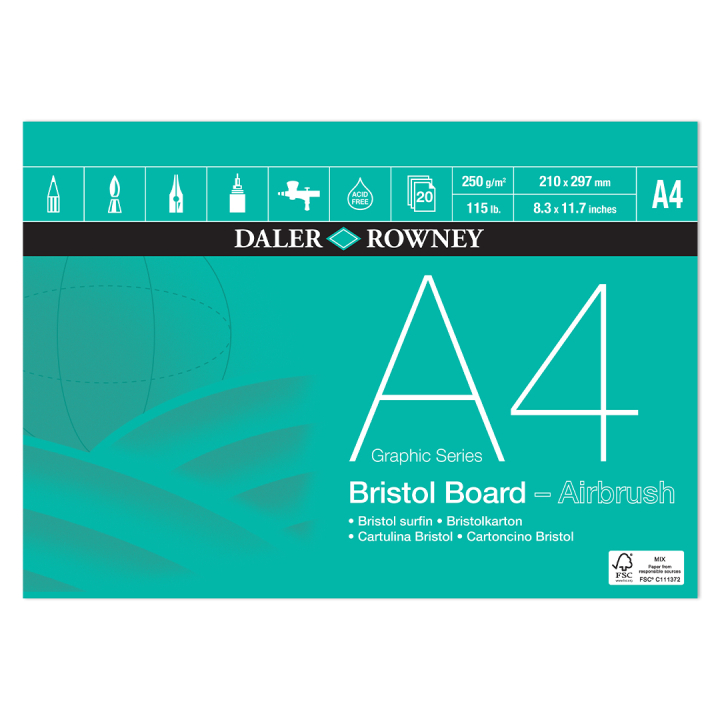 Bristol Board A4 i gruppen  Papir & Blokk / Artistblokk / Tegne- og skisseblokk hos Pen Store (101455)