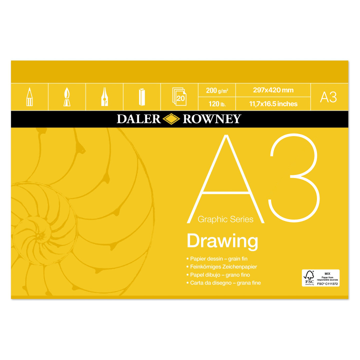 Drawing Paper A3 i gruppen  Papir & Blokk / Artistblokk / Tegne- og skisseblokk hos Pen Store (101456)