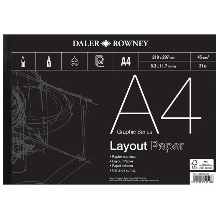 Layout Paper A4 i gruppen  Papir & Blokk / Artistblokk / Tegne- og skisseblokk hos Pen Store (101458)