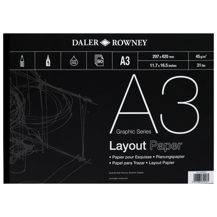 Layout Paper A3 i gruppen  Papir & Blokk / Artistblokk / Tegne- og skisseblokk hos Pen Store (101459)