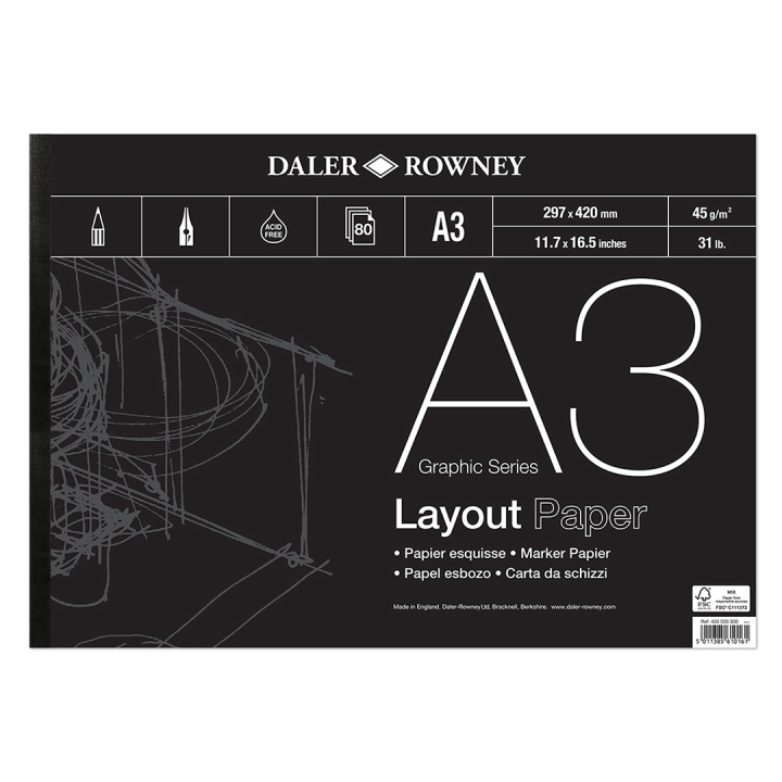 Layout Paper A3 i gruppen  Papir & Blokk / Artistblokk / Tegne- og skisseblokk hos Pen Store (101459)