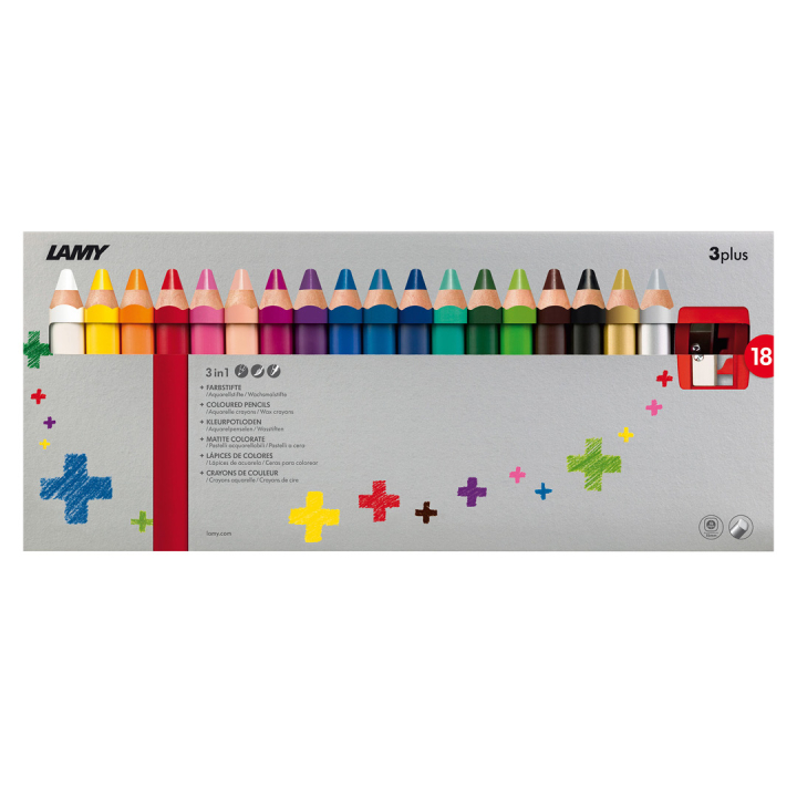 3plus 18-set i gruppen Kids / Barnepenner / Fargeblyanter for barn hos Pen Store (101783)
