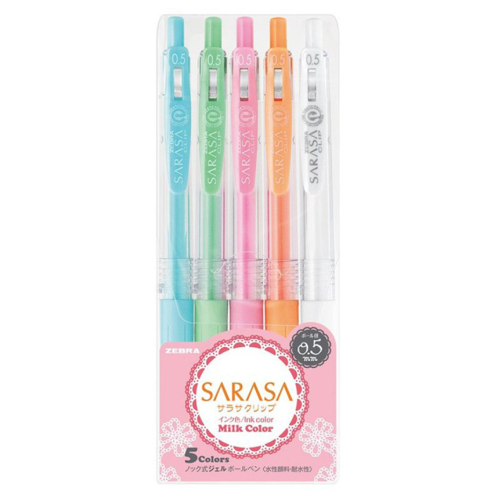 Sarasa Clip Milky 5-pakke i gruppen Hobby & Kreativitet / Teknikker / Bullet Journal hos Pen Store (102199)