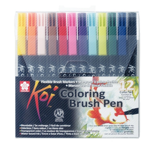 Koi Colouring Brush Pen 12-set i gruppen Penner / Kunstnerpenner / Penselpenner hos Pen Store (102306)