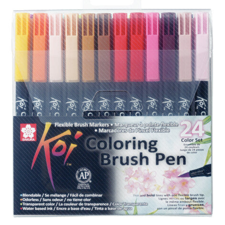Koi Colouring Brush Pen 24-set i gruppen Penner / Kunstnerpenner / Penselpenner hos Pen Store (102307)