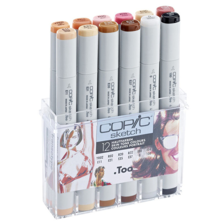 Sketch 12-set Skin tones i gruppen Penner / Kunstnerpenner / Illustrasjonmarkers hos Pen Store (103313)