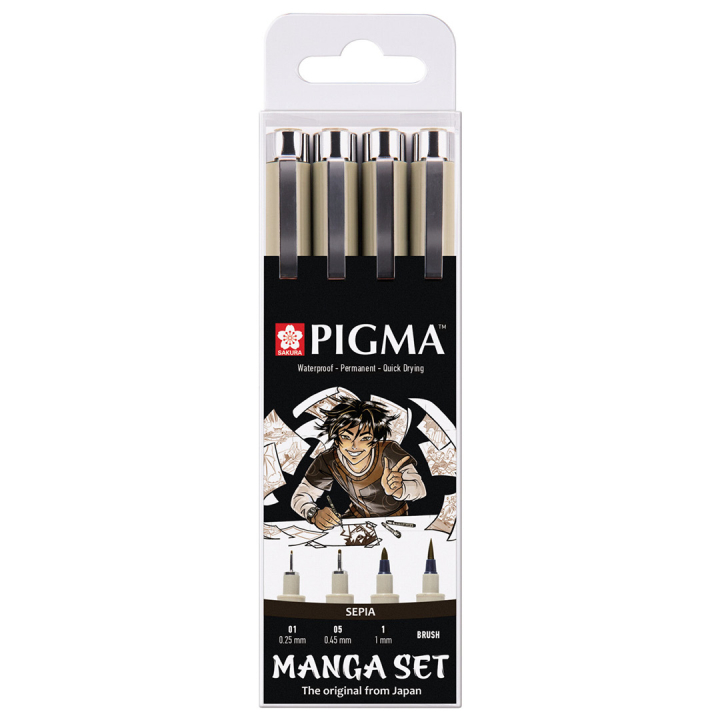 Pigma Sepia Manga 4-set i gruppen Penner / Skrive / Gelpenner hos Pen Store (103540)
