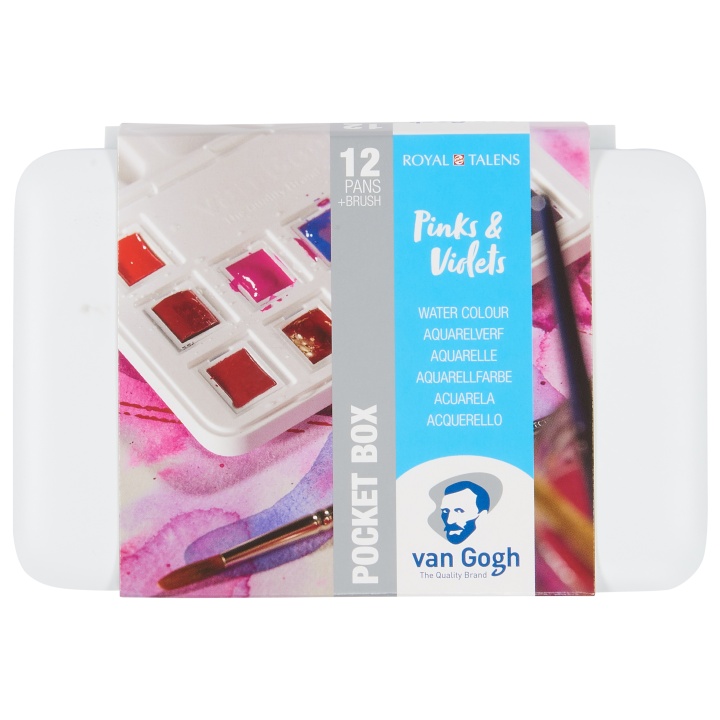 Pocket Box Water Color Pinks & Violets - Set of 12 i gruppen Kunstnermateriell / Kunstnerfarge / Akvarellmaling hos Pen Store (104066)