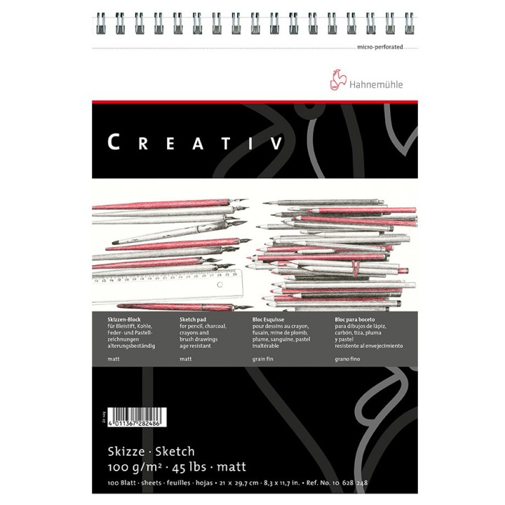 Creativ Sketch pad spiral A4 i gruppen  Papir & Blokk / Artistblokk / Tegne- og skisseblokk hos Pen Store (105159)
