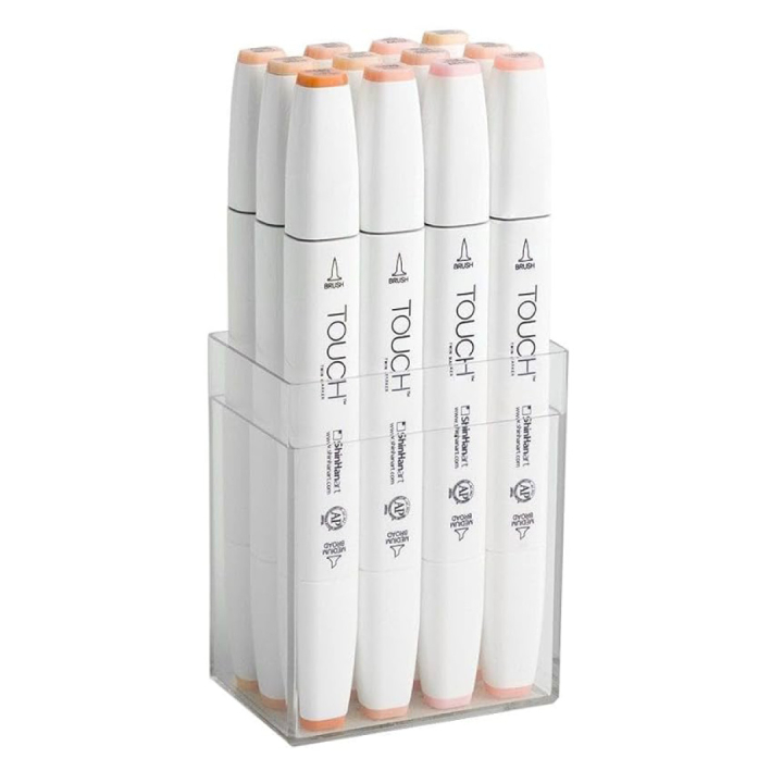 Twin Brush Marker 12-set Skin i gruppen Penner / Kunstnerpenner / Illustrasjonmarkers hos Pen Store (105315)