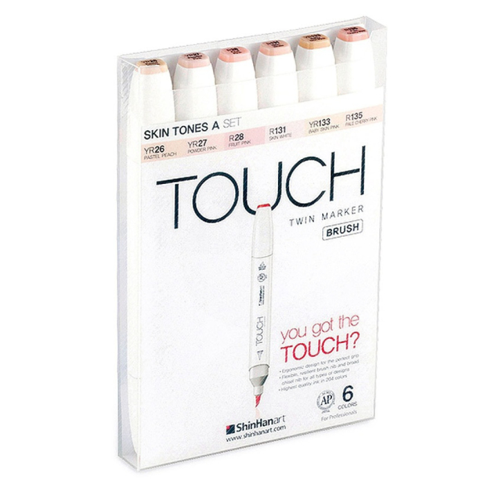 Twin Brush Marker 6-set Skin Tones A i gruppen Penner / Kunstnerpenner / Illustrasjonmarkers hos Pen Store (105322)