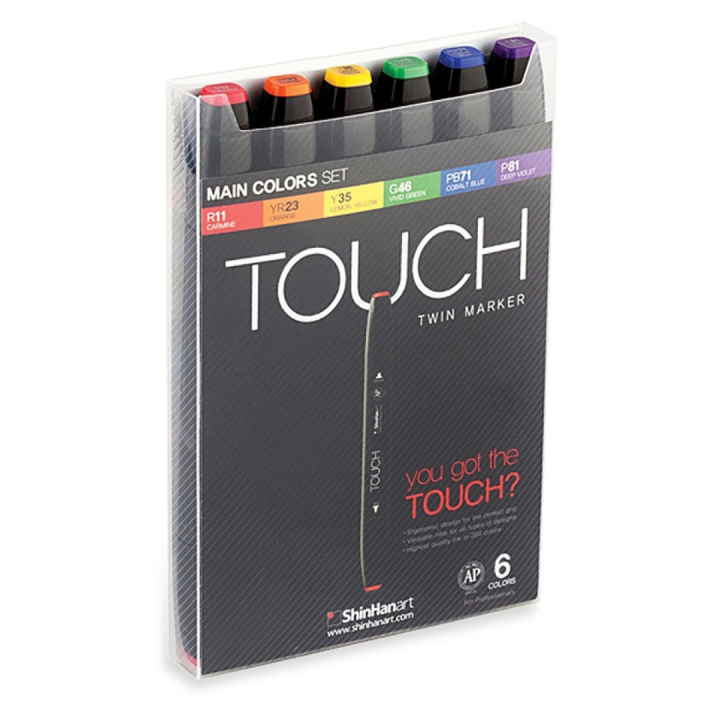 Twin Marker 6-set Main i gruppen Penner / Kunstnerpenner / Illustrasjonmarkers hos Pen Store (105534)