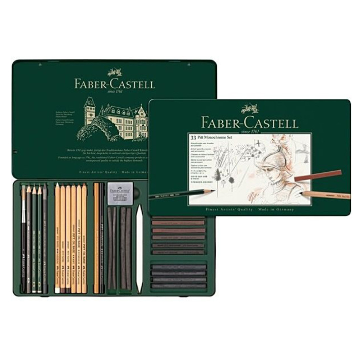 PITT Monochrome 33-set i gruppen Kunstnermateriell / Kritt og blyanter / Grafitt og blyant hos Pen Store (105978)