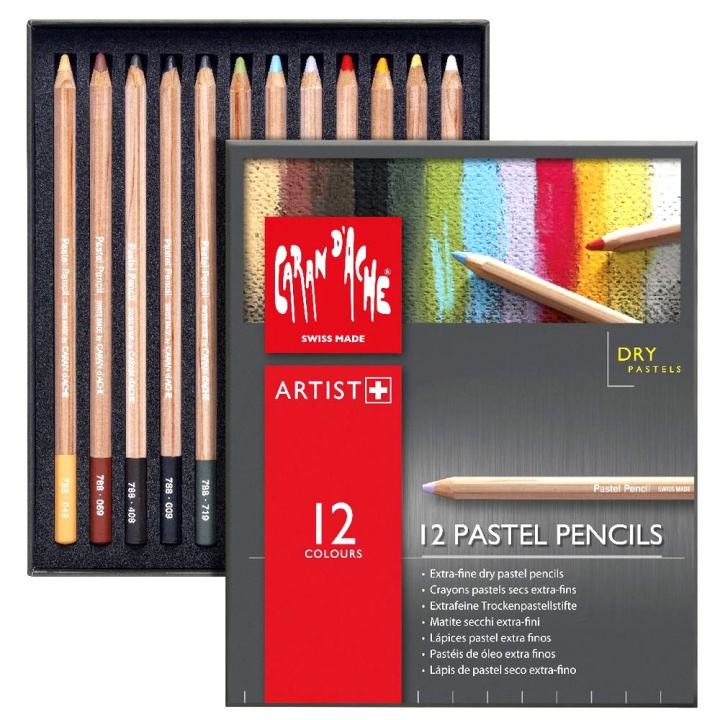 Pastel Pencils 12-set i gruppen Kunstnermateriell / Kunstnerfarge / Pastell hos Pen Store (105980)