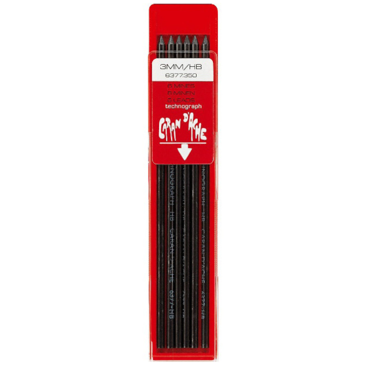 3 mm Stift 6-pakke Technograph i gruppen Penner / Penntilbehør / Miner hos Pen Store (106234_r)