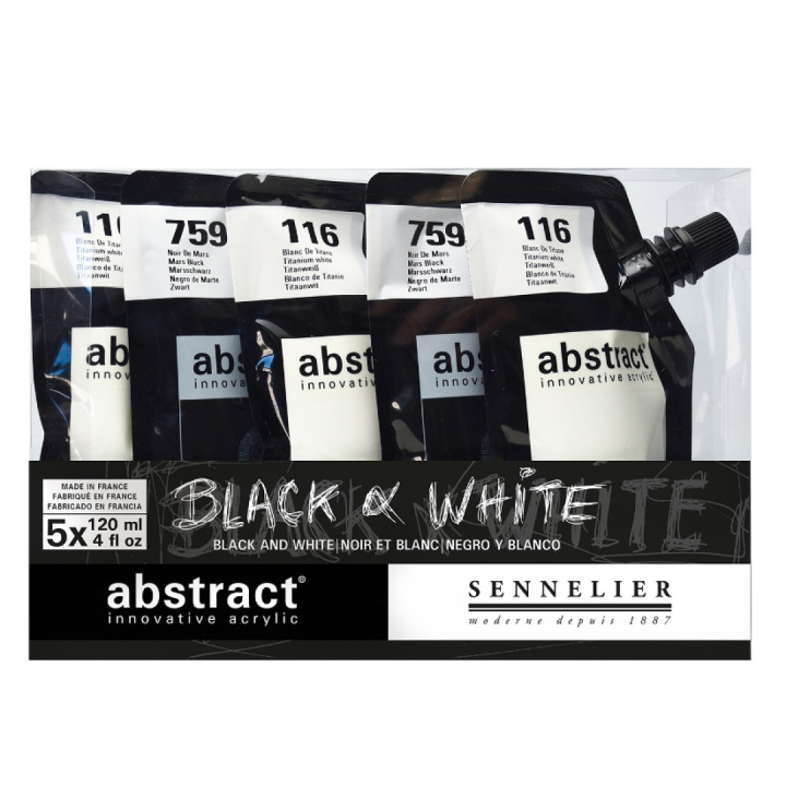 Abstract Akrylmaling Black & White i gruppen Kunstnermateriell / Kunstnerfarge / Akrylmaling hos Pen Store (106258)