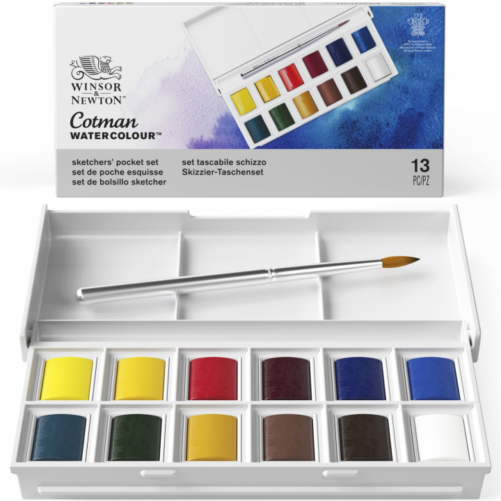 Cotman Akvarellmaling Sketchers Pocket Box 12 ½ - koppar