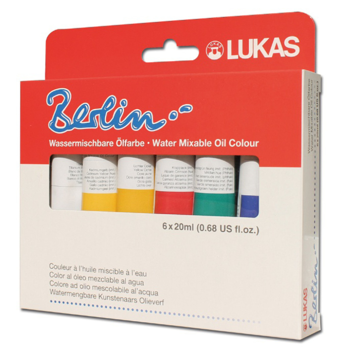 Berlin Oljemaling Vannløselig Starter 20 ml 6-set i gruppen Kunstnermateriell / Kunstnerfarge / Oljemaling hos Pen Store (107249)