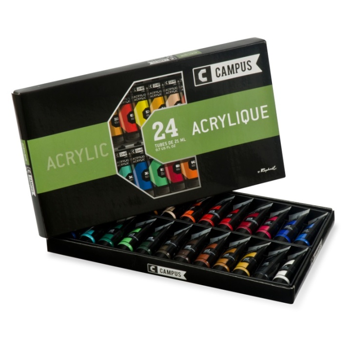 Campus Akrylmaling Set 24x21ml i gruppen Kunstnermateriell / Kunstnerfarge / Akrylmaling hos Pen Store (107971)