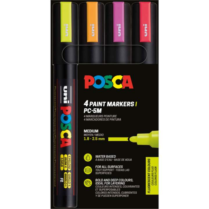 PC-5M Neon - Set of 4 i gruppen Penner / Kunstnerpenner / Illustrasjonmarkers hos Pen Store (110434)