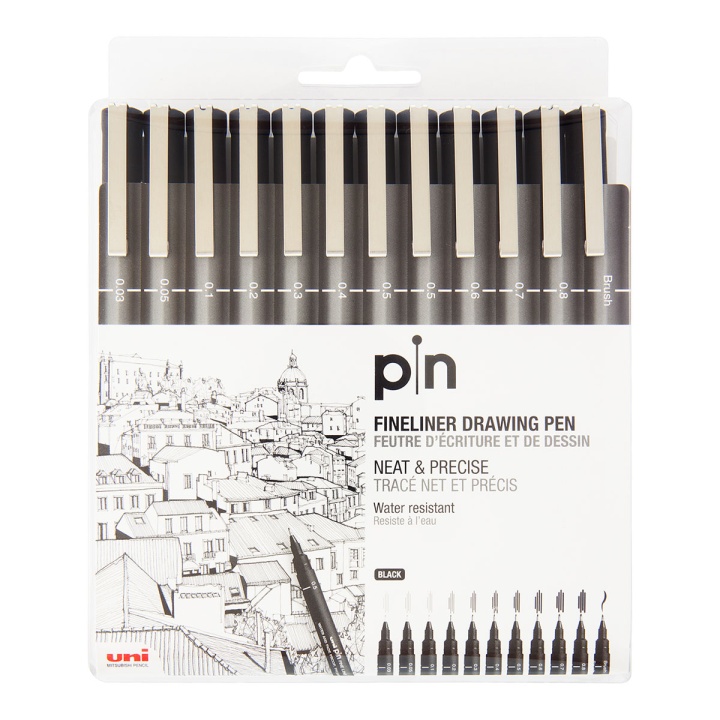 Pin Fineliner 12-set i gruppen Penner / Skrive / Fineliners hos Pen Store (110440)