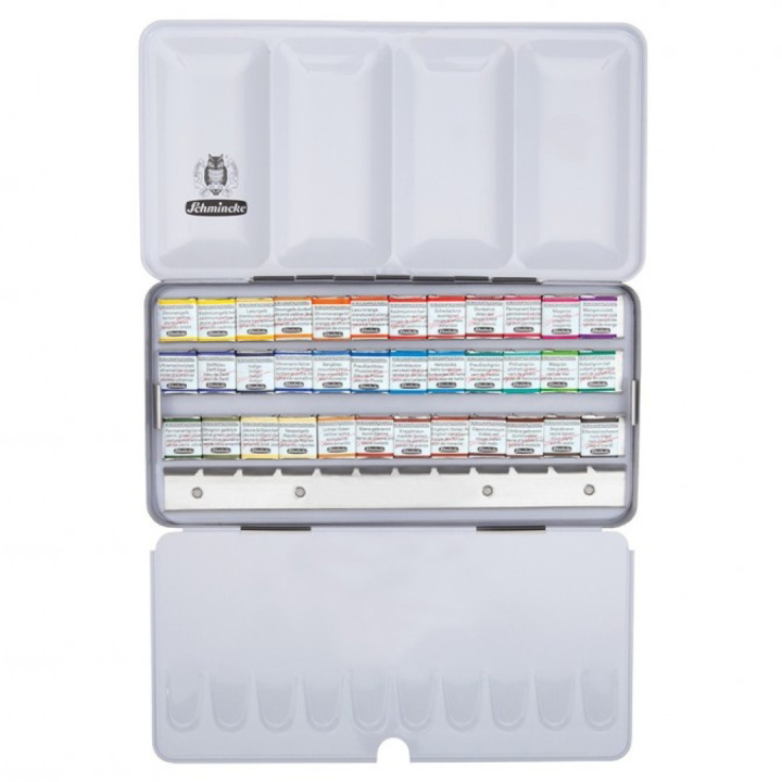 Horadam Aquarell Metal 36-set + extra space i gruppen Kunstnermateriell / Kunstnerfarge / Akvarellmaling / Akvarellmaling i kopp hos Pen Store (110729)