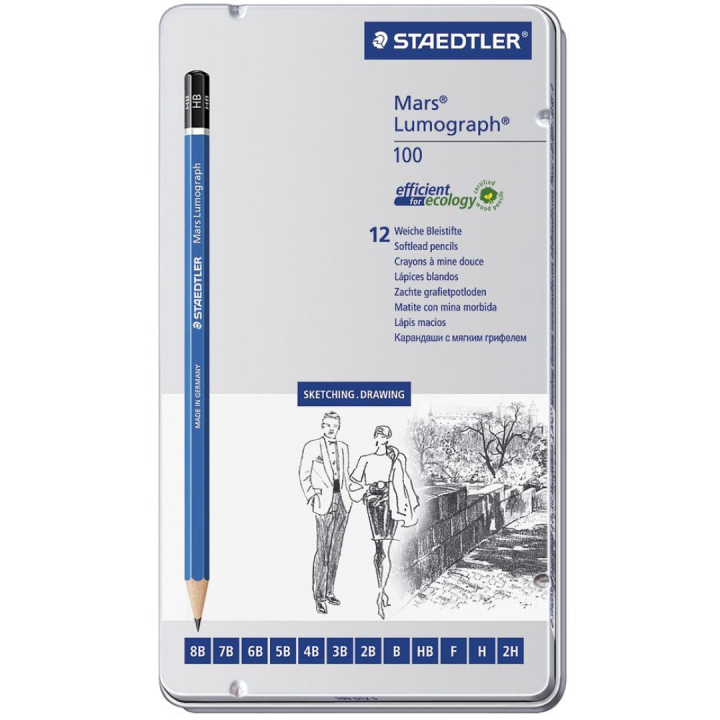 Mars Lumograph 12-set Sketching i gruppen Kunstnermateriell / Kritt og blyanter / Grafitt og blyant hos Pen Store (110872)