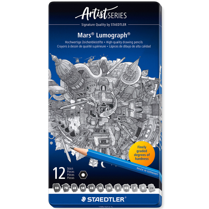 Mars Lumograph 12-set Sketching i gruppen Kunstnermateriell / Kritt og blyanter / Grafitt og blyant hos Pen Store (110872)
