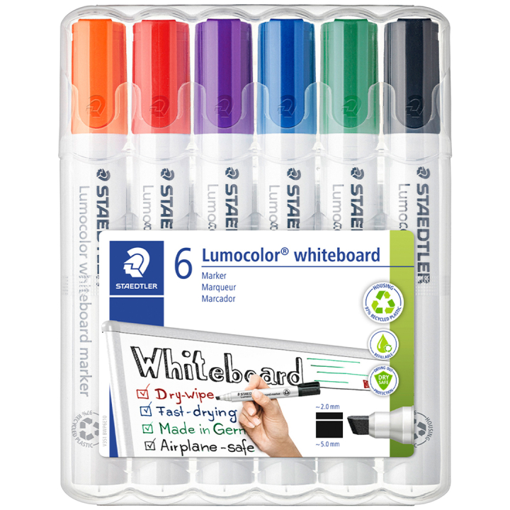 Lumocolor Whiteboard marker Chisel 6-pack i gruppen Penner / Merking og kontor / Whiteboard tusjer hos Pen Store (111002)