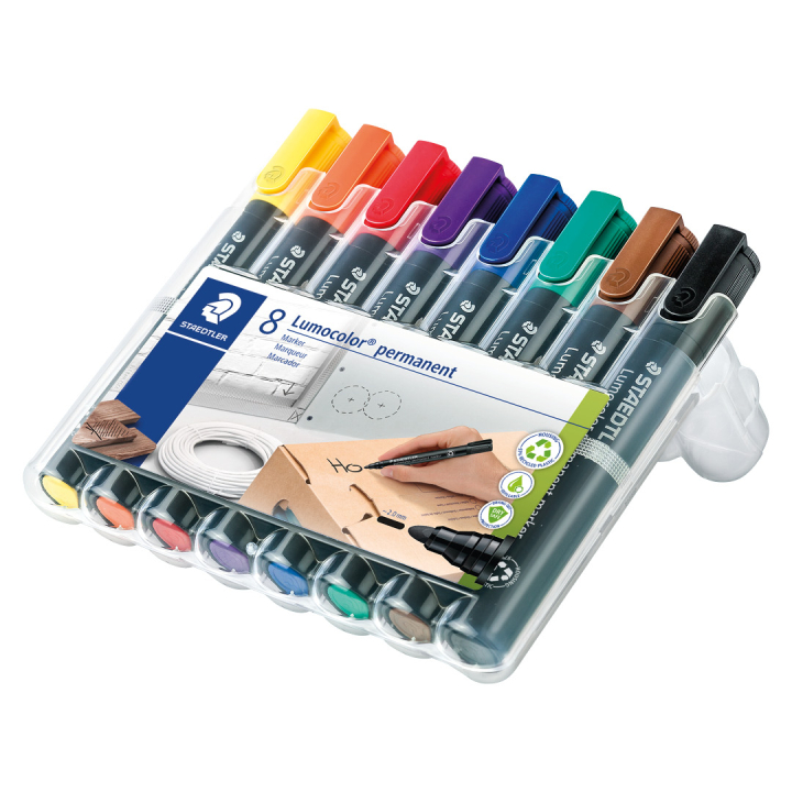 8-pakke Lumocolor permanent 2 mm i gruppen Penner / Merking og kontor / Merkepenner hos Pen Store (111006)