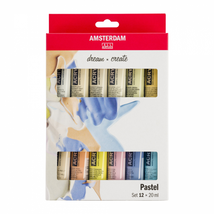 Akrylfarge Pastel Set 12 x 20 ml i gruppen Kunstnermateriell / Kunstnerfarge / Akrylmaling hos Pen Store (111752)