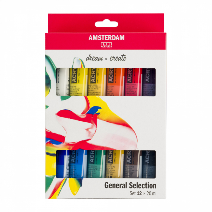 Akrylfarge Standard Set 12 x 20 ml i gruppen Kunstnermateriell / Kunstnerfarge / Akrylmaling hos Pen Store (111757)