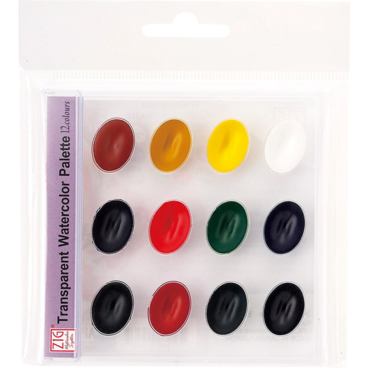 Watercolor System x 12 i gruppen Kunstnermateriell / Kunstnerfarge / Akvarellmaling / Akvarellmaling i kopp hos Pen Store (112512)