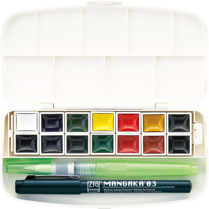 Transparent Akvarellset x 14 i gruppen Kunstnermateriell / Kunstnerfarge / Akvarellmaling / Akvarellmaling i kopp hos Pen Store (112513)