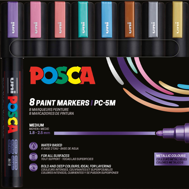 PC-5M Metallic Colours 8-set i gruppen Penner / Kunstnerpenner / Illustrasjonmarkers hos Pen Store (112630)