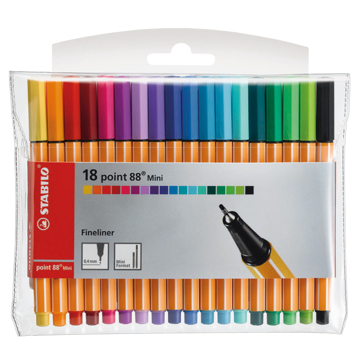 Point 88 Mini Fineliner 18-pakke i gruppen Penner / Skrive / Fineliners hos Pen Store (125418)